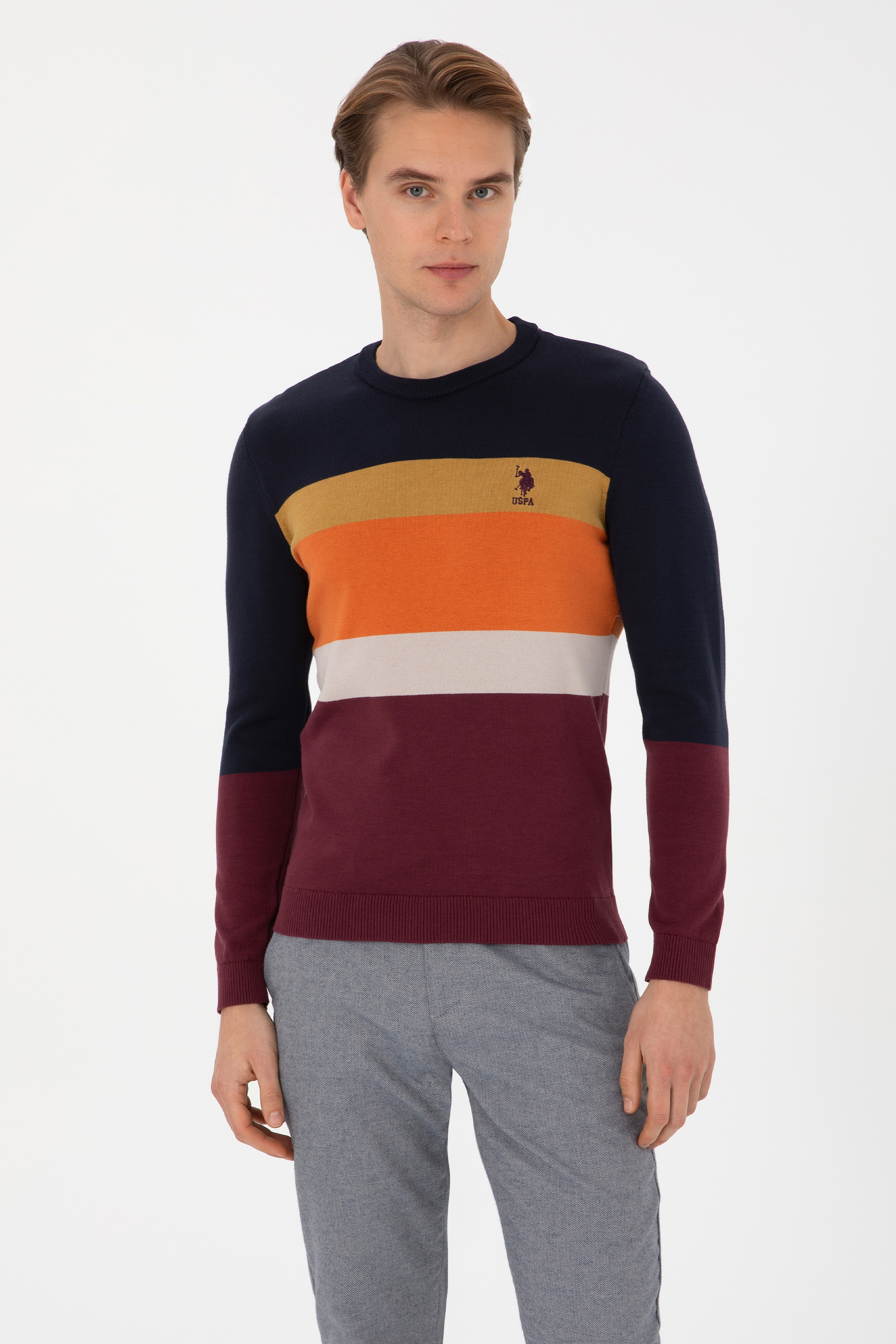 Erkek Regular Fit Bisiklet Yaka Lacivert Kazak