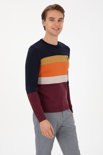 Erkek Regular Fit Bisiklet Yaka Lacivert Kazak