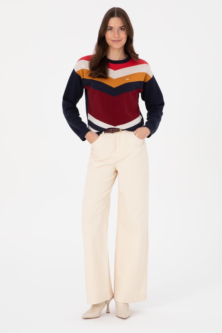 Kadın Bordo Kazak - 50309612006