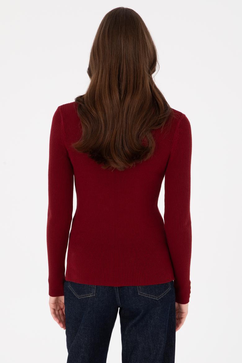 Kadın Bordo Kazak - 50317524008