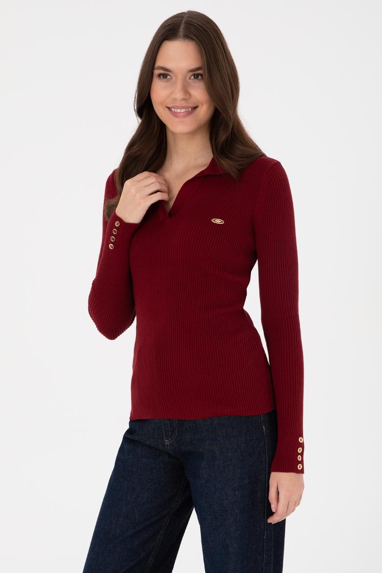 Kadın Bordo Kazak - 50317524008