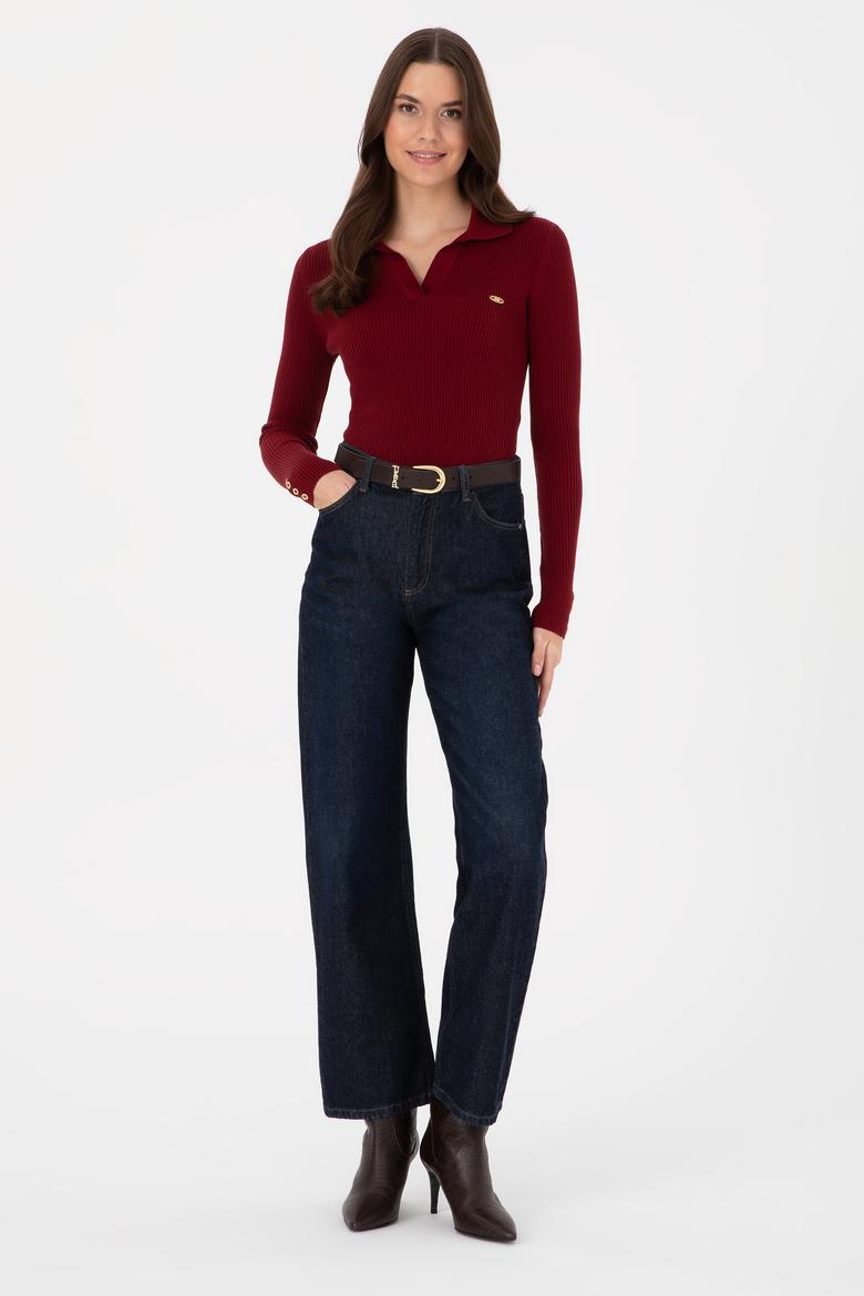 Kadın Bordo Kazak - 50317524008