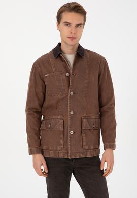 Erkek Kahverengi Jean Gömlek - 50308310033