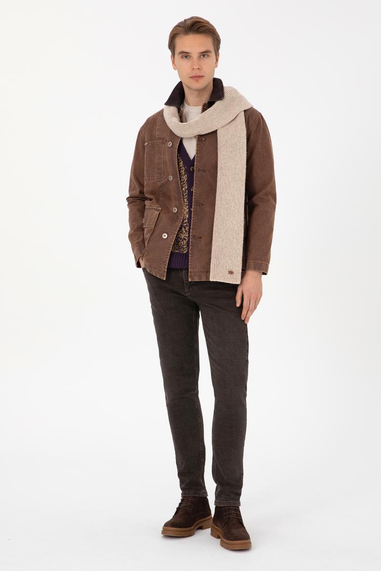 Erkek Kahverengi Jean Gömlek - 50308310033