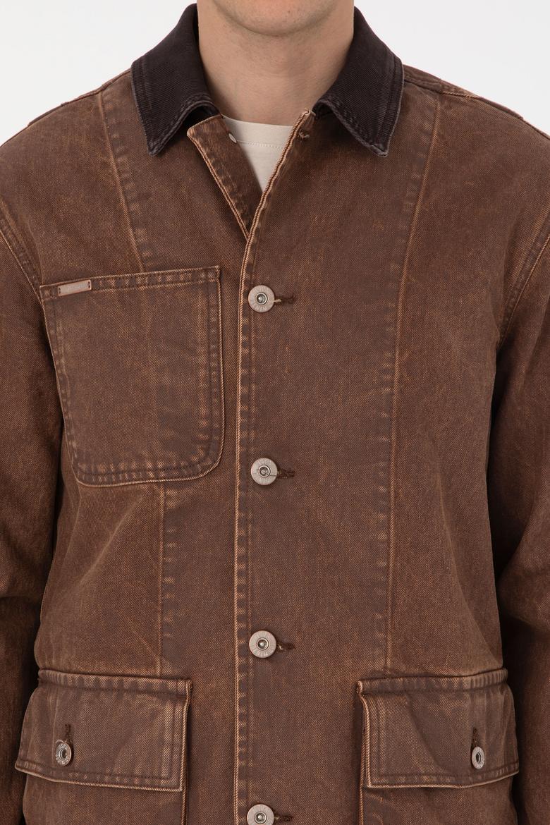 Erkek Kahverengi Jean Gömlek - 50308310033