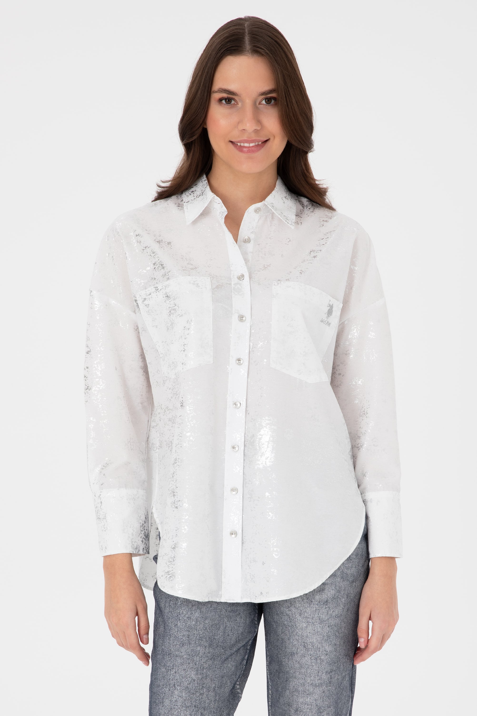 Kadın Beyaz Uzun Kollu Gömlek