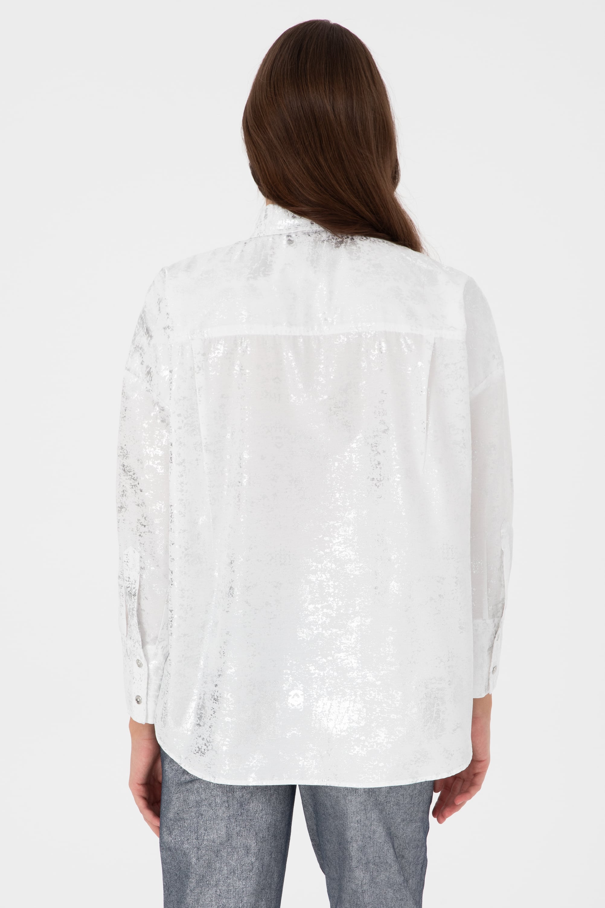 Kadın Beyaz Uzun Kollu Gömlek - 50308755004