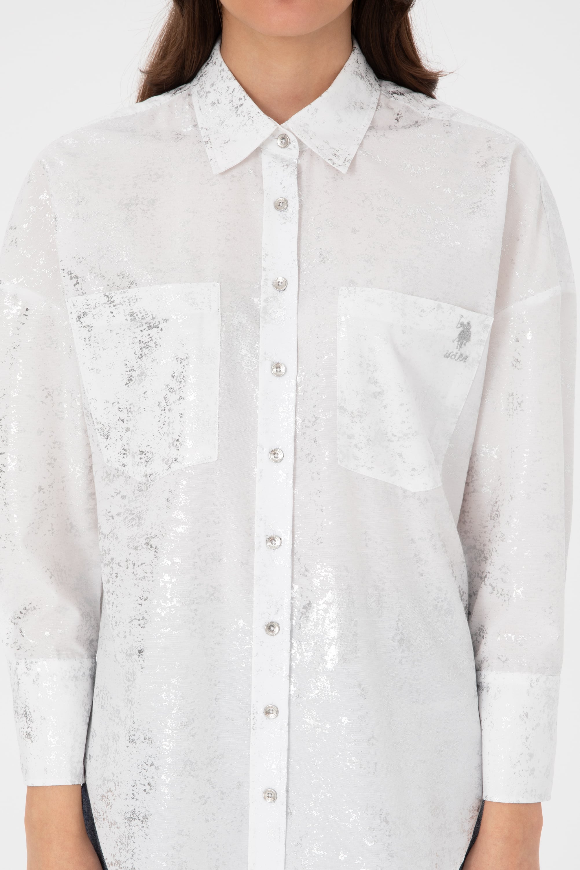 Kadın Beyaz Uzun Kollu Gömlek - 50308755004