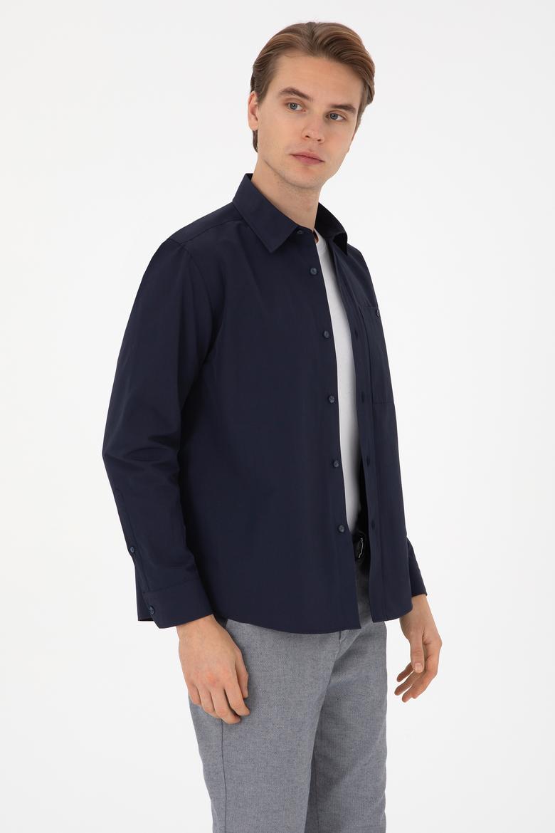 Erkek Lacivert Uzun Kollu Gömlek - 50308291003