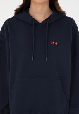 Kadın Lacivert Kapüşonlu Basic  Sweatshirt - 50297324021