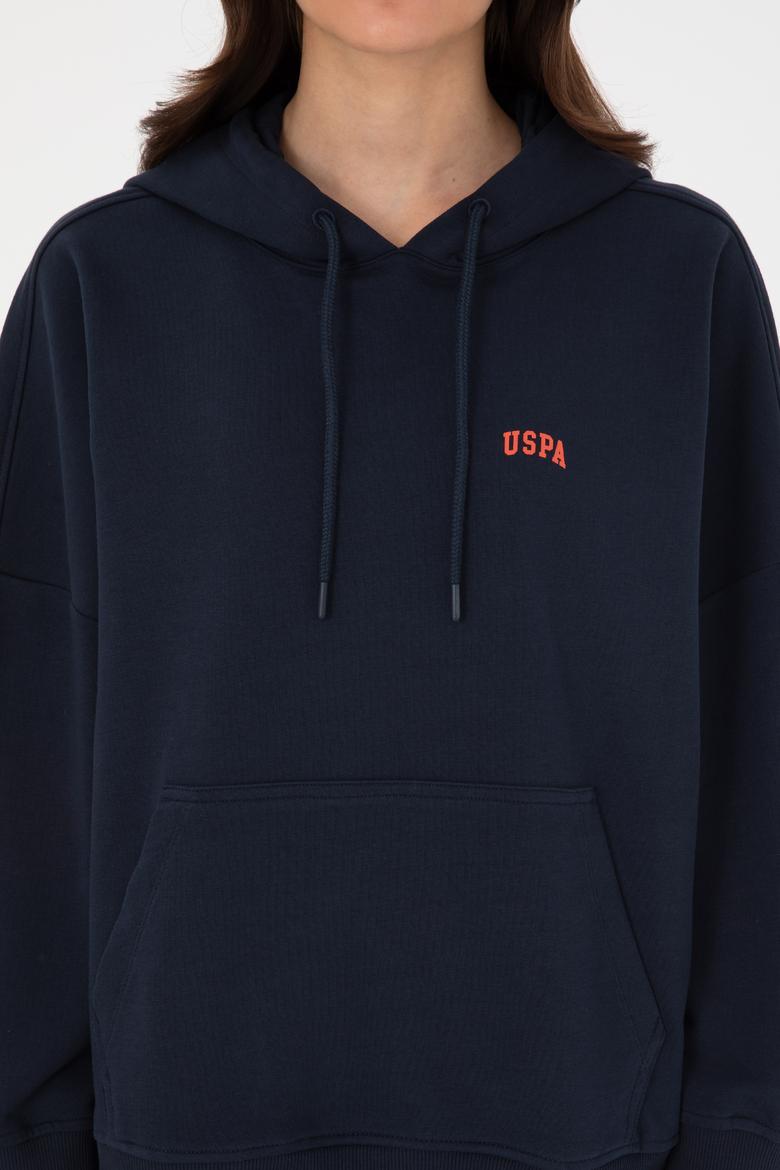 Kadın Lacivert Kapüşonlu Basic  Sweatshirt - 50297324021