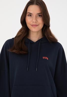 Kadın Lacivert Kapüşonlu Basic  Sweatshirt - 50297324021