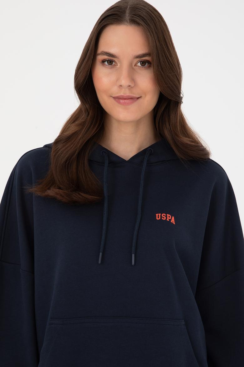 Kadın Lacivert Kapüşonlu Basic  Sweatshirt - 50297324021