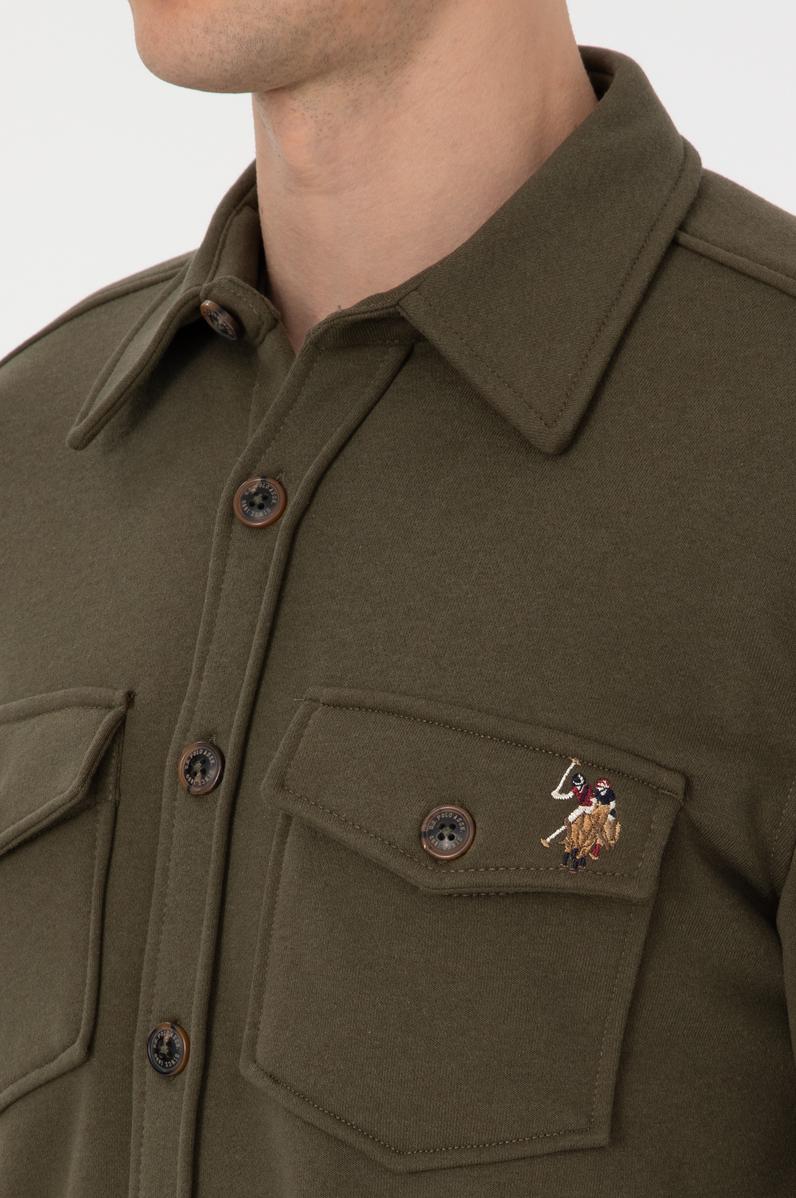 Erkek Haki Örme Gömlek