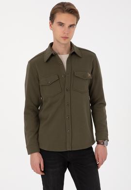 Erkek Haki Örme Gömlek - 50316673030