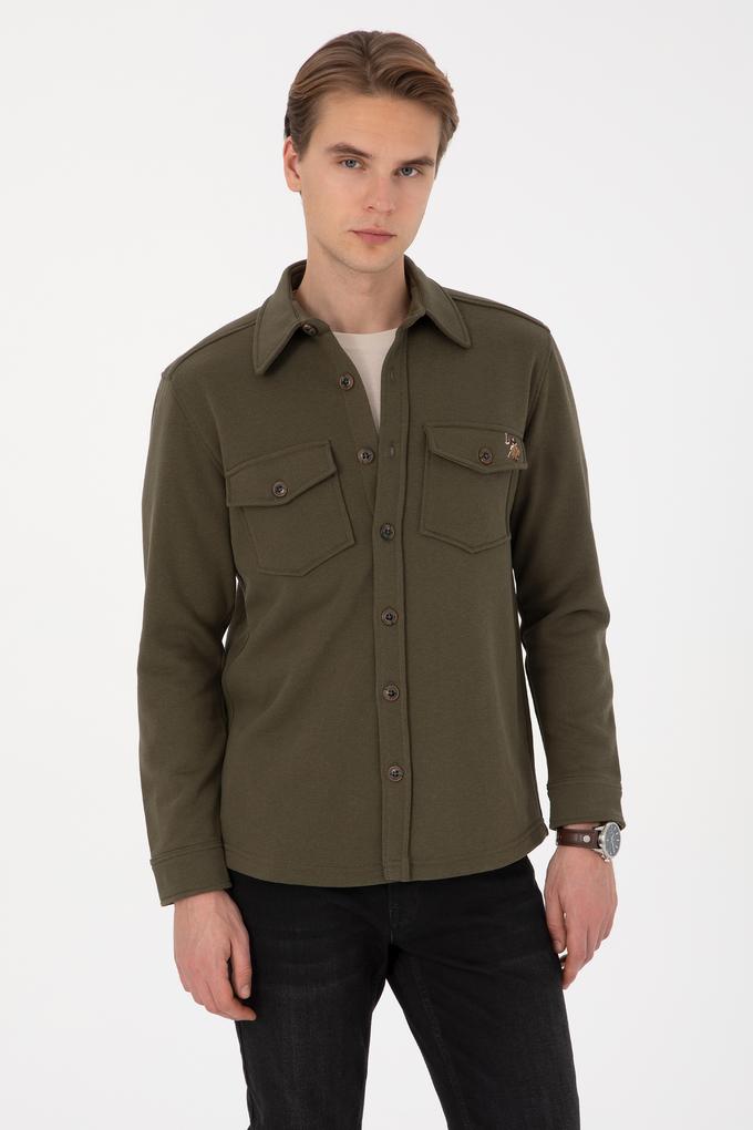 Erkek Haki Örme Gömlek