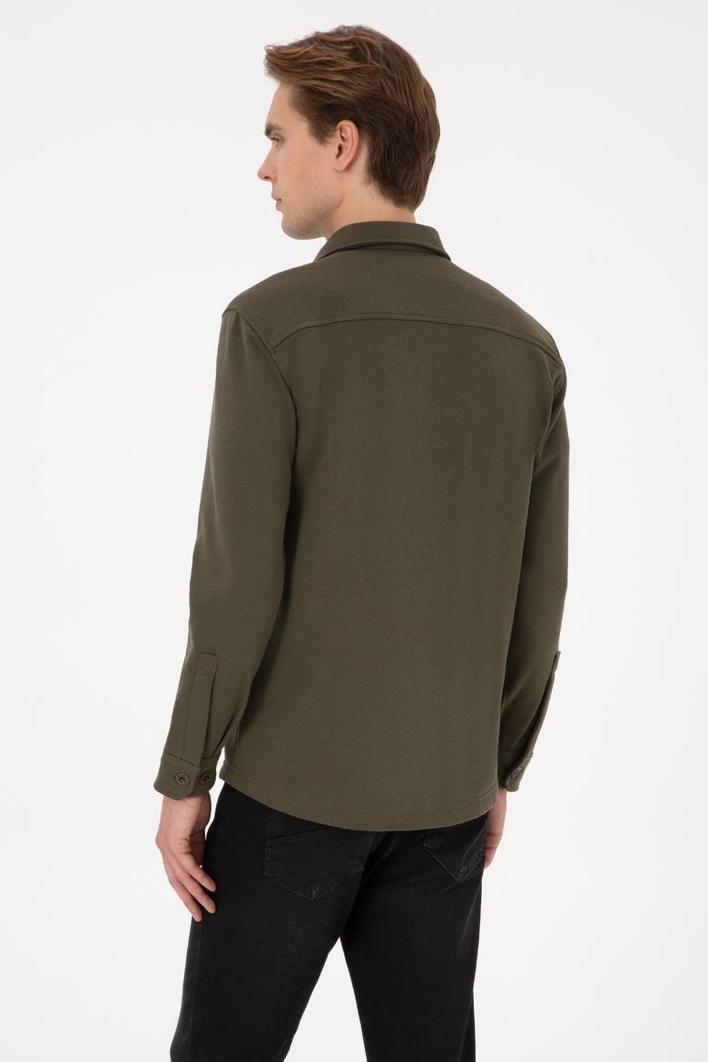 Erkek Haki Örme Gömlek - 50316673030