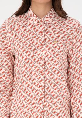 Kadın Gül Kurusu Uzun Kollu Gömlek - 50316370038