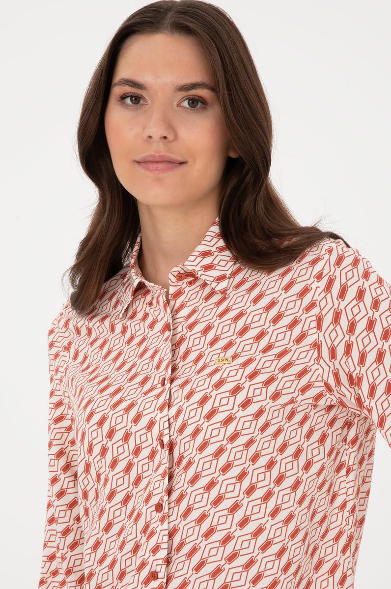 Kadın Gül Kurusu Uzun Kollu Gömlek