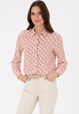 Kadın Gül Kurusu Uzun Kollu Gömlek - 50316370038