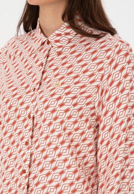 Kadın Gül Kurusu Uzun Kollu Gömlek - 50316370038