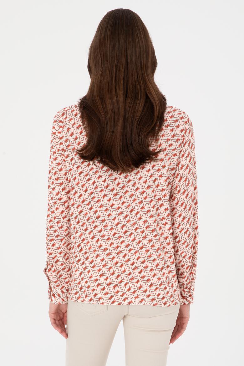 Kadın Gül Kurusu Uzun Kollu Gömlek - 50316370038