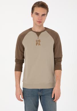 Erkek Bisiklet Yaka Regular Fit Haki İnce Sweatshirt - 50315420047