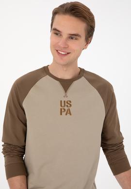 Erkek Bisiklet Yaka Regular Fit Haki İnce Sweatshirt - 50315420047