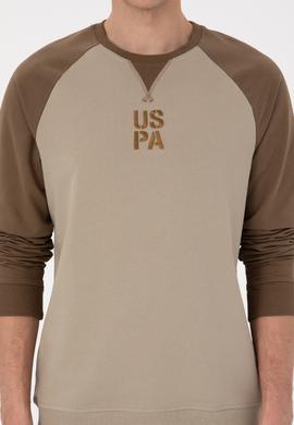 Erkek Bisiklet Yaka Regular Fit Haki İnce Sweatshirt - 50315420047