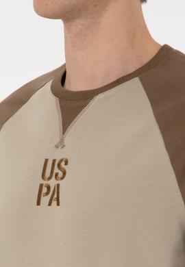 Erkek Bisiklet Yaka Regular Fit Haki İnce Sweatshirt - 50315420047