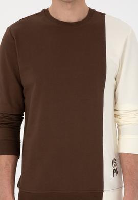 Erkek Regular Fit Bisiklet Yaka Kahverengi İnce Sweatshirt - 50316316017