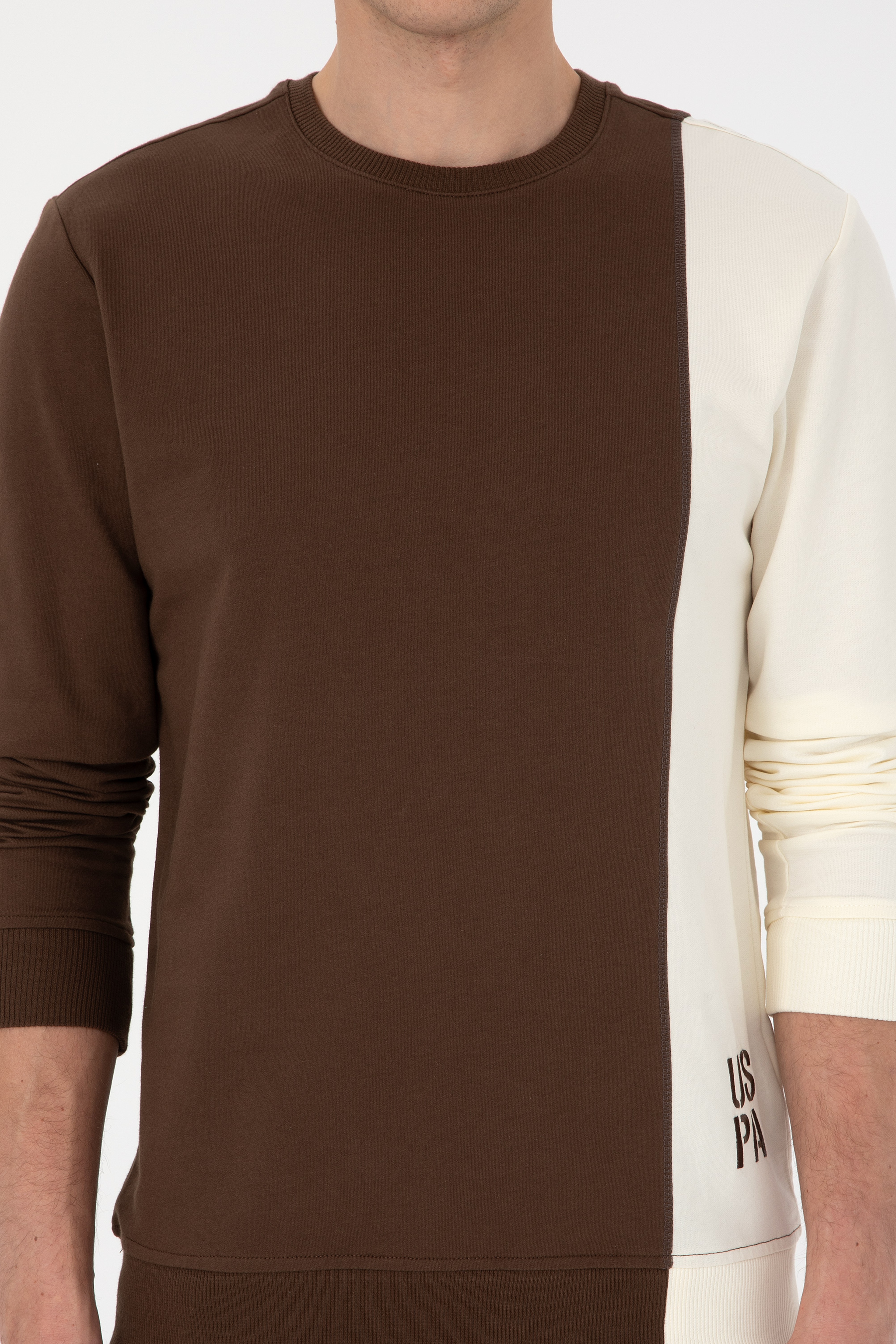 Erkek Regular Fit Bisiklet Yaka Kahverengi İnce Sweatshirt - Image 6