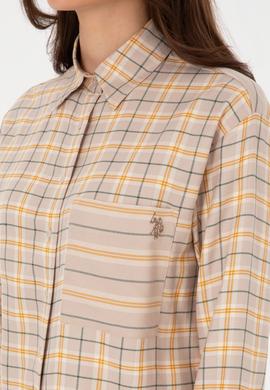 Kadın Taş Uzun Kollu Ekoseli Gömlek - 50316425004