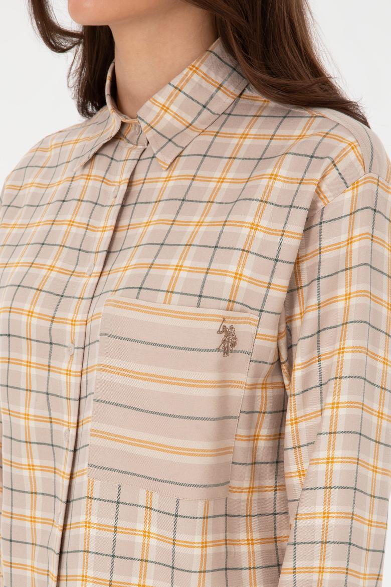 Kadın Taş Uzun Kollu Ekoseli Gömlek - 50316425004