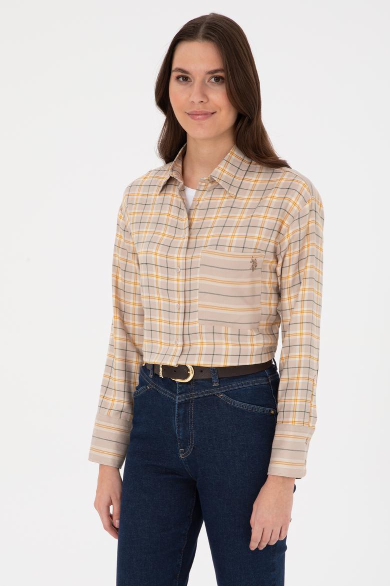 Kadın Taş Uzun Kollu Ekoseli Gömlek - 50316425004