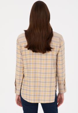 Kadın Taş Uzun Kollu Ekoseli Gömlek - 50316425004