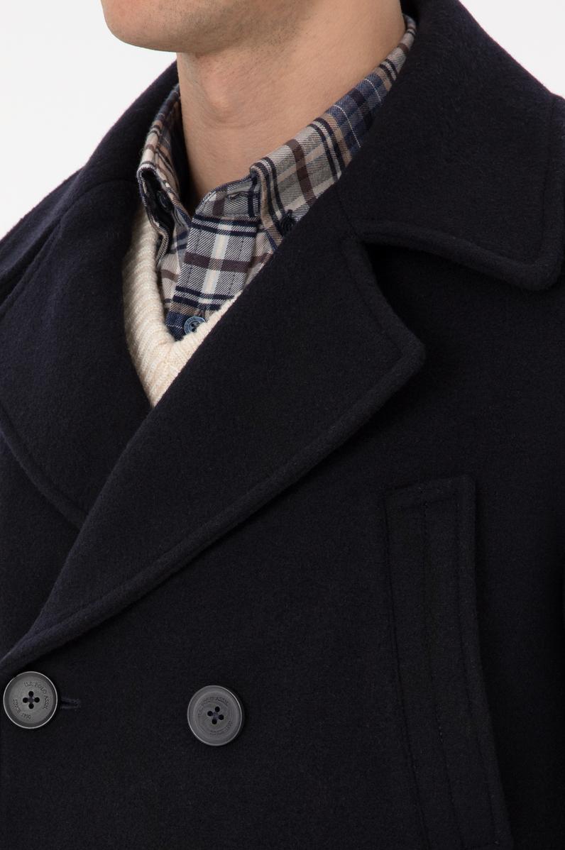 Erkek Lacivert Kaşe Kaban