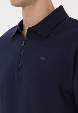 Erkek Comfort Fit Yarım Fermuarlı Lacivert Sweatshirt - 50316484036