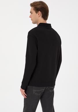 Erkek Comfort Fit Yarım Fermuarlı Siyah Sweatshirt - 50316484026