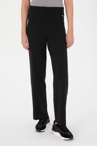 Kadın Siyah Loose Fit Trıko Pantolon