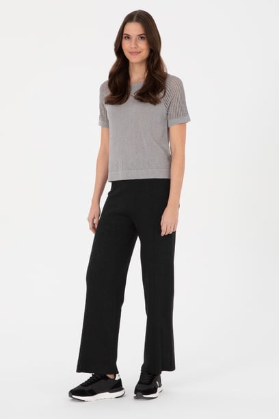 Kadın Siyah Loose Fit Trıko Pantolon