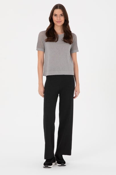 Kadın Siyah Loose Fit Trıko Pantolon