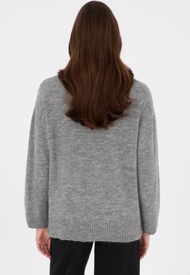 Kadın Gri Melanj Kazak - 50314833024