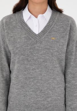 Kadın Gri Melanj Kazak - 50314833024