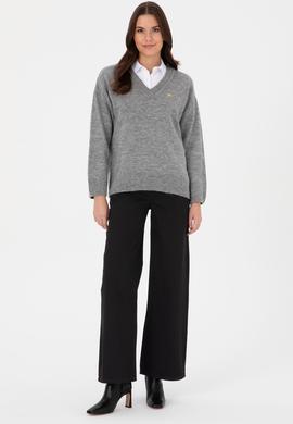 Kadın Gri Melanj Kazak - 50314833024