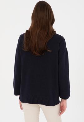 Kadın Lacivert Melanj Kazak - 50314833029