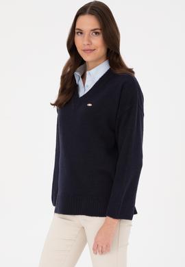 Kadın Lacivert Melanj Kazak - 50314833029