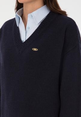 Kadın Lacivert Melanj Kazak - 50314833029