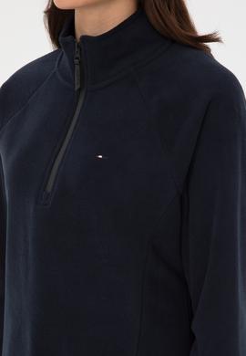 Kadın Lacivert Fermuarlı Dik Yaka Polar Sweatshirt - 50316714038