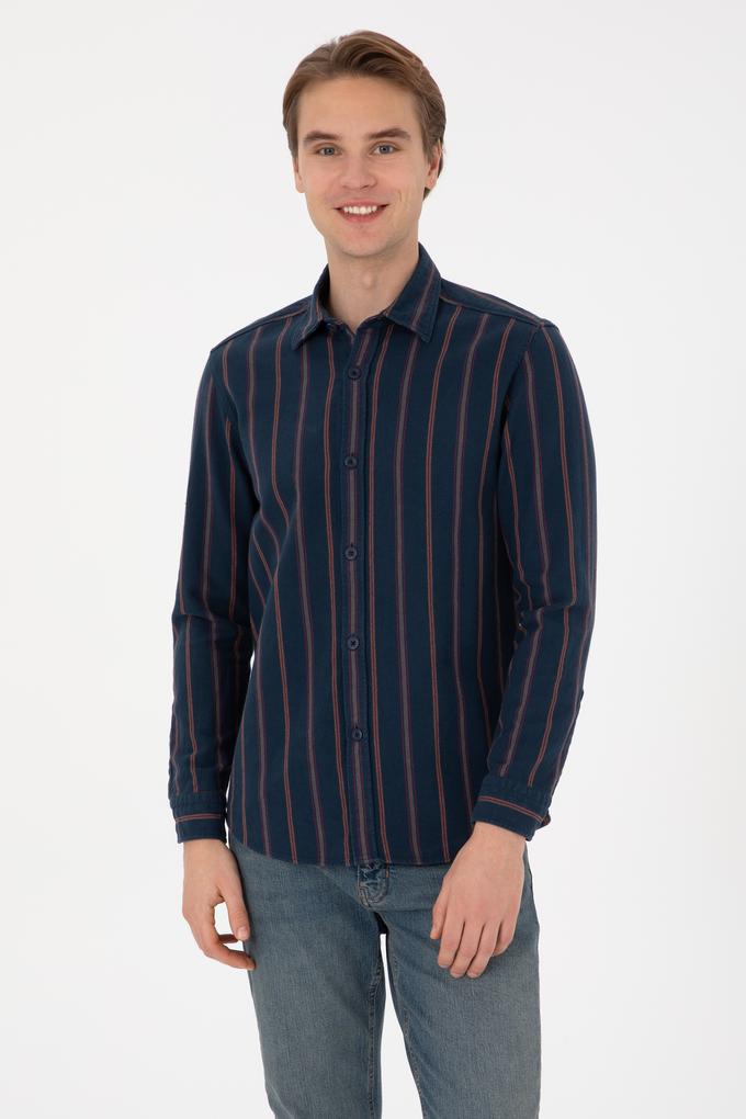Erkek Lacivert Uzun Kollu Gömlek